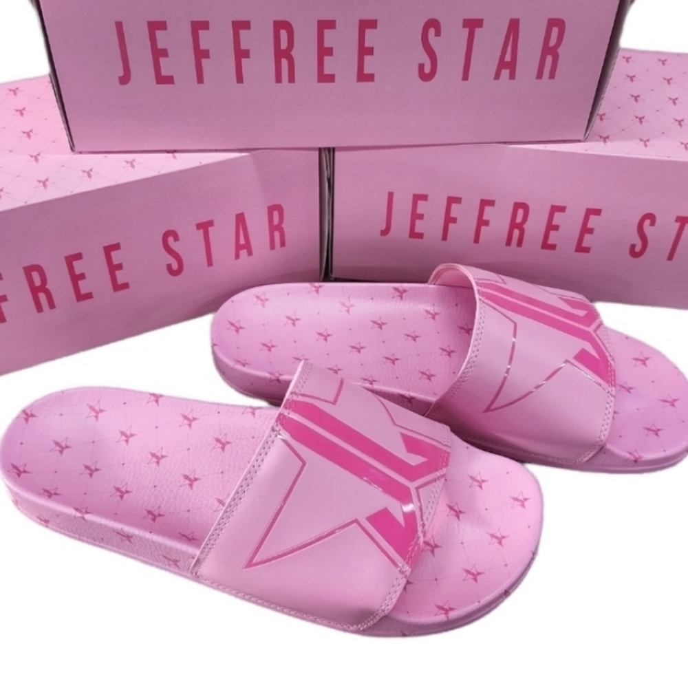 RARE Jeffree Star Pink Unisex Designer Slides 11, 12 Barbiecore Valentine